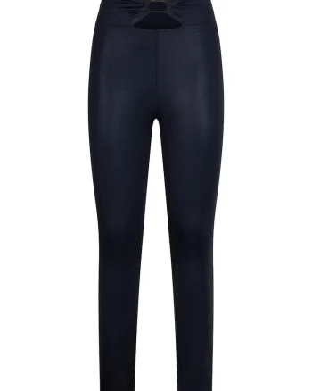 Pantaloni skinny cu decupaj frontal, Albastru inchis