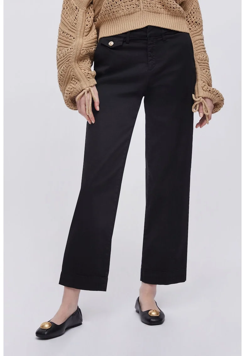 Pantaloni crop chino, Negru
