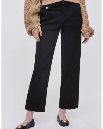 Pantaloni crop chino, Negru