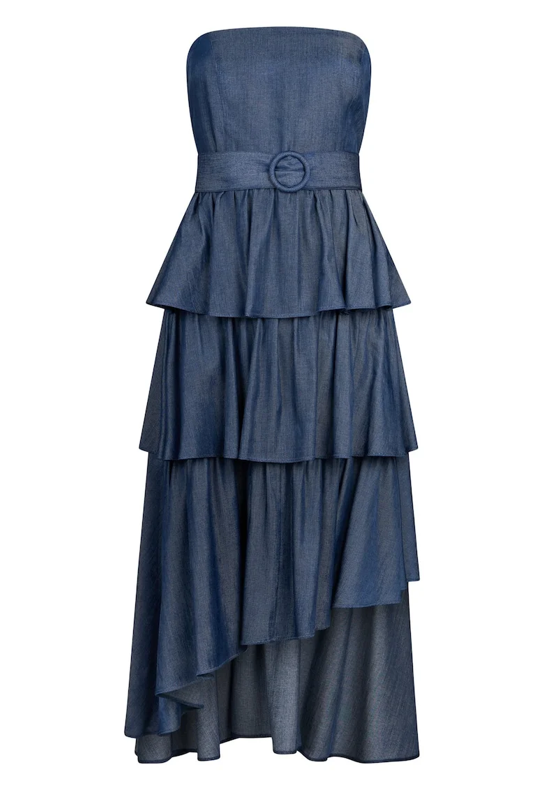 Rochie midi asimetrica, Bleumarin
