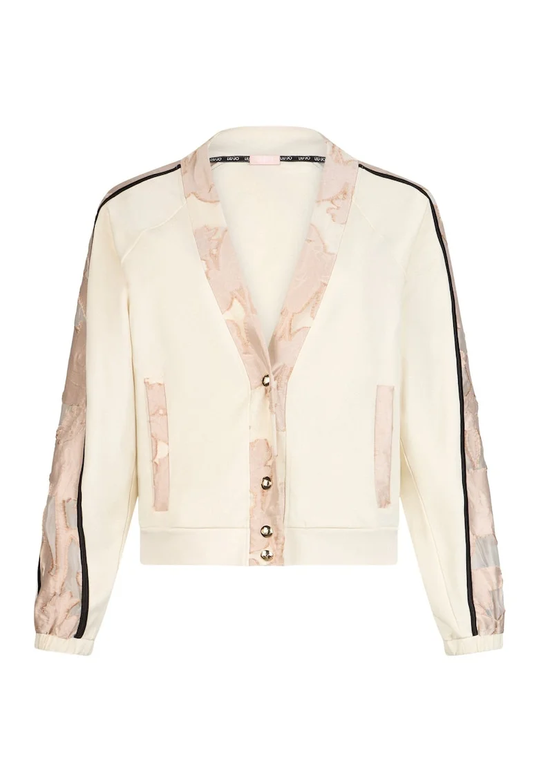 Bluza de trening cu detalii organza, Bej