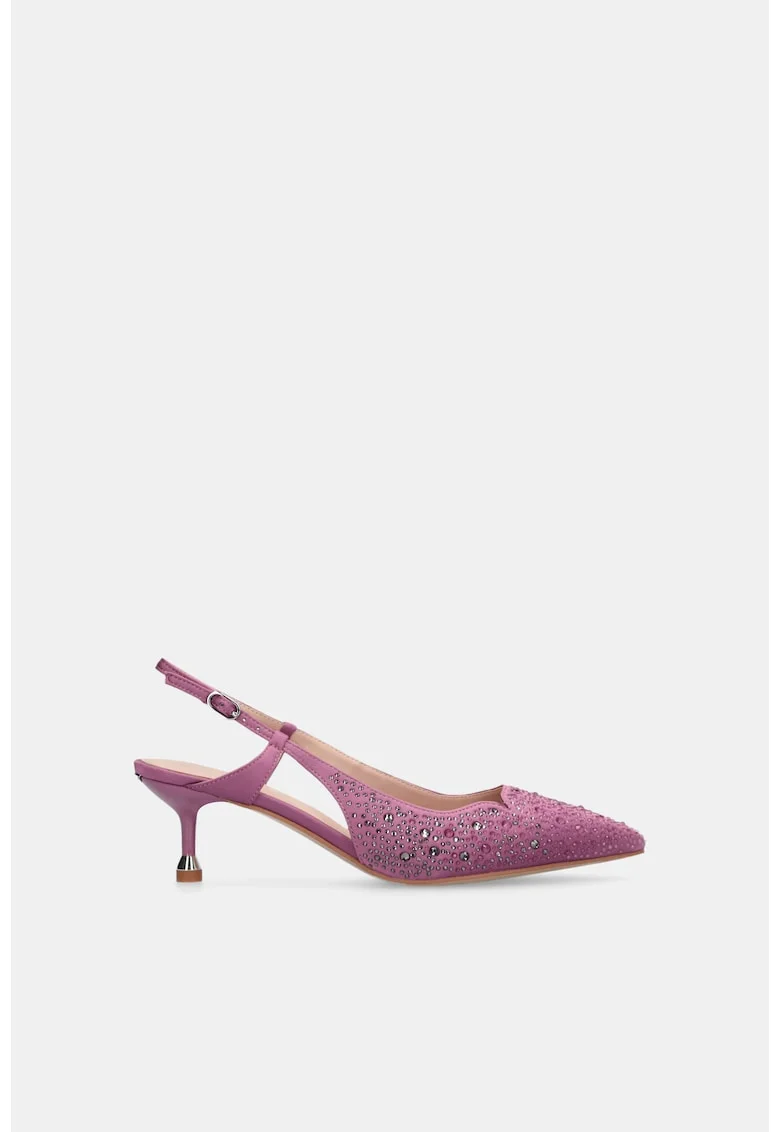 Pantofi slingback de satin cu strasuri Autograph, Roz