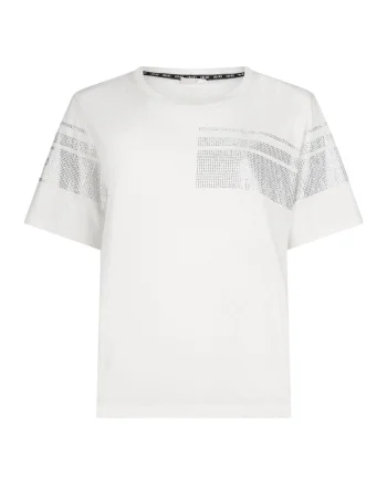 Tricou cu strasuri, Alb