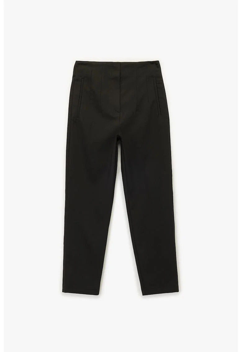 Pantaloni slim fit cu talie inalta, Negru