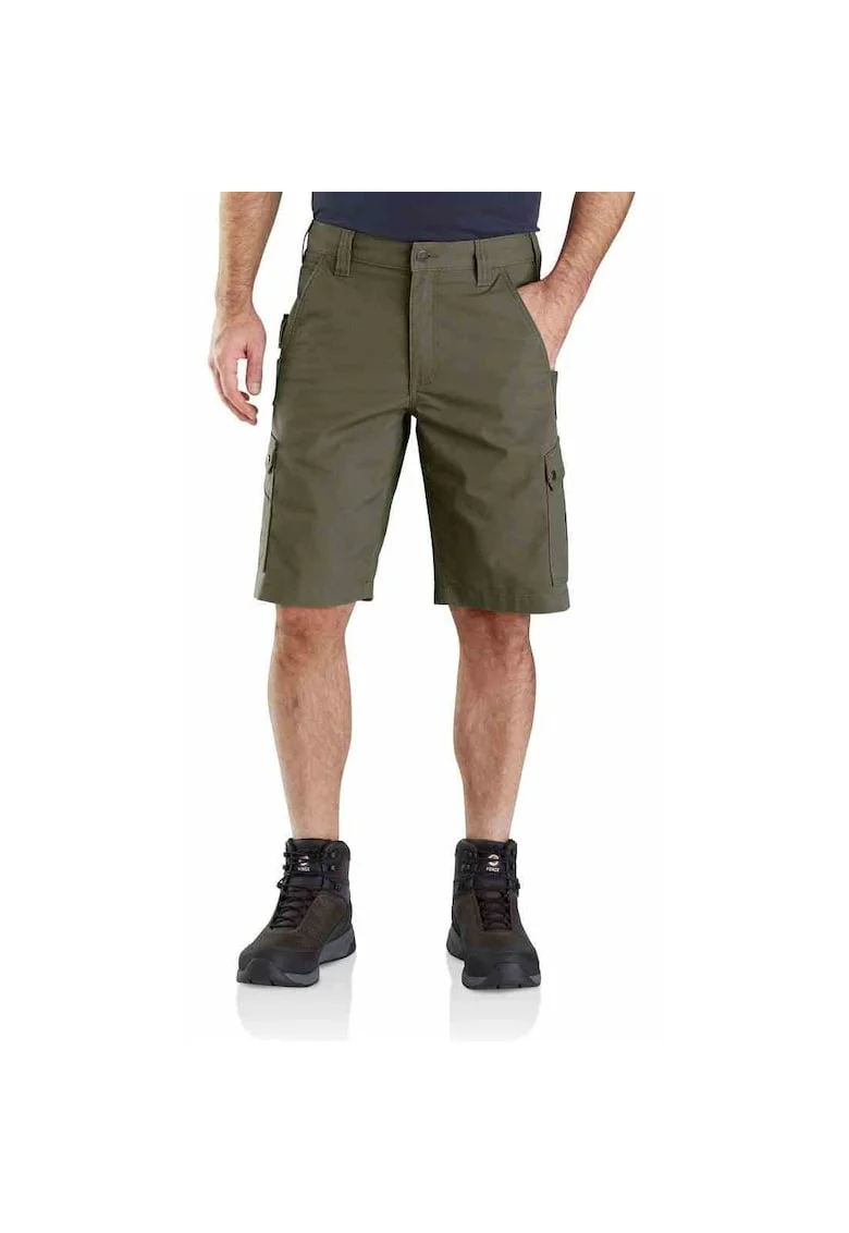 Pantaloni scurti barbati  Rugged Flex, cargo, verde, bumbac, cu buzunare utilitare,