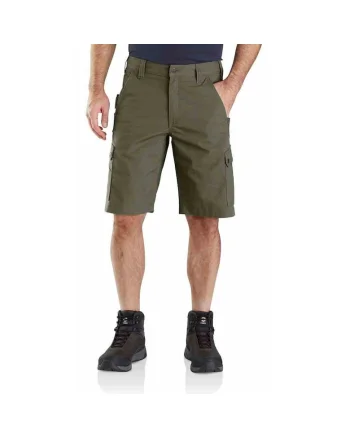 Pantaloni scurti barbati  Rugged Flex, cargo, verde, bumbac, cu buzunare utilitare,