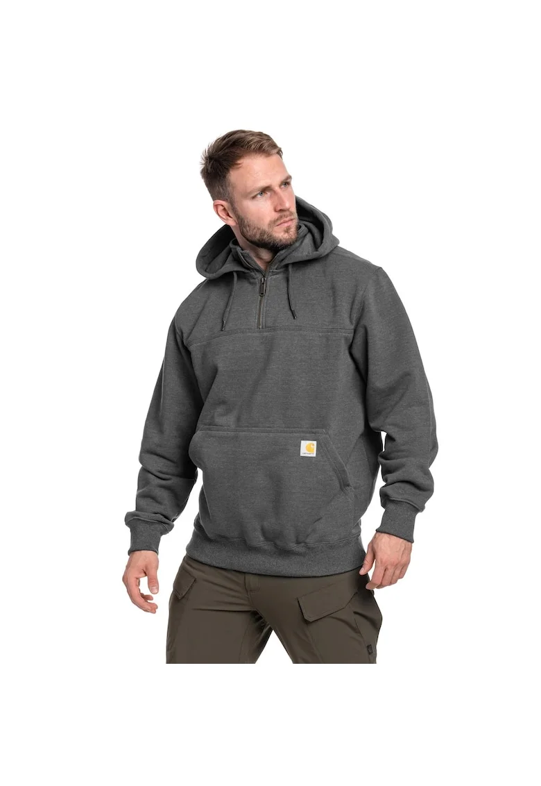 Hanorac sport barbati  Rain Defender Heavyweight, gluga reglabila, buzunare practice, Carbon Heather, amestec poliester-bumbac