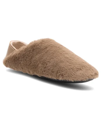 Papuci de dama,  material textil, maro, 36 EU,