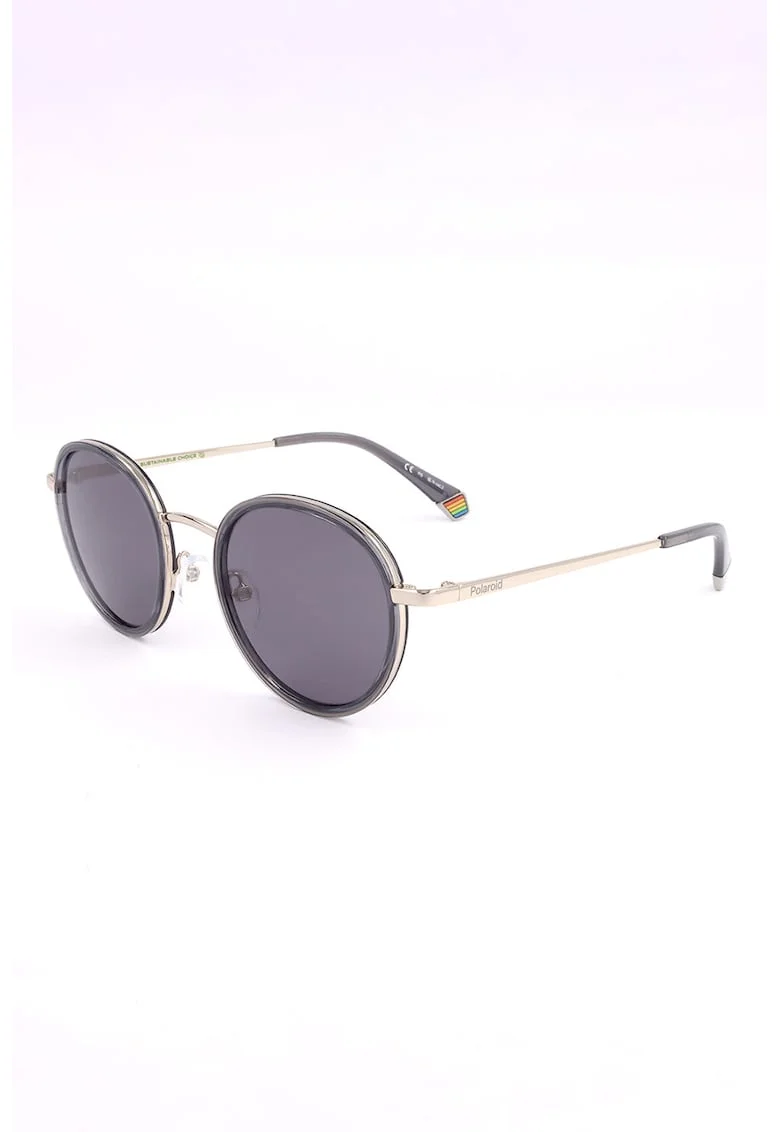 Ochelari de soare rotunzi unisex polarizati, Gri/Auriu pal