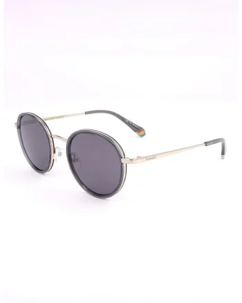 Ochelari de soare rotunzi unisex polarizati, Gri/Auriu pal
