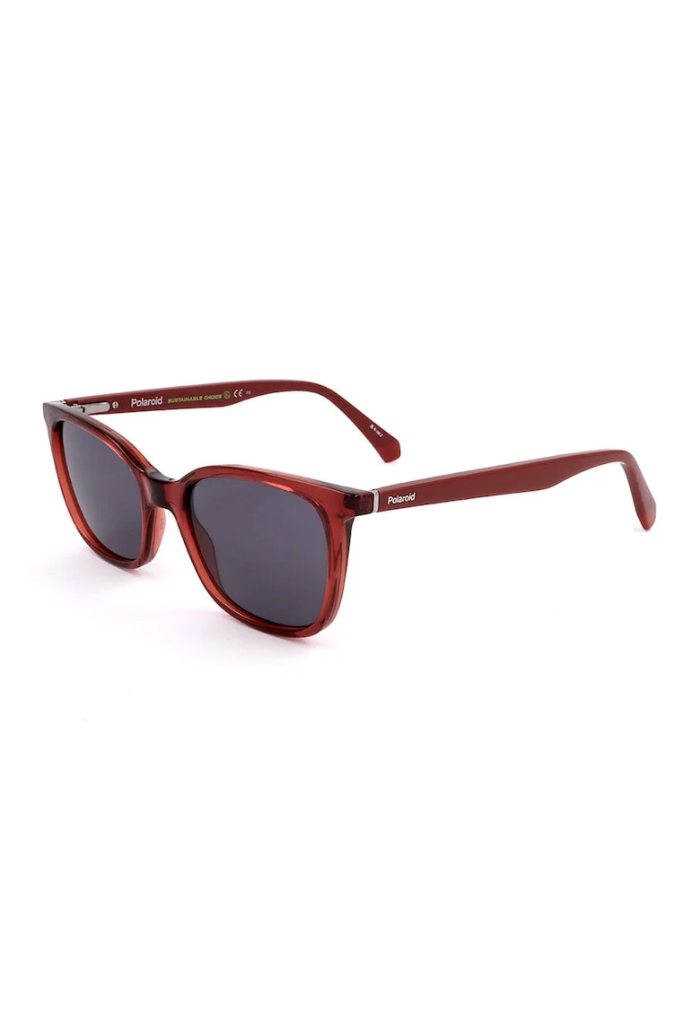Ochelari de soare unisex patrati polarizati, Rosu inchis