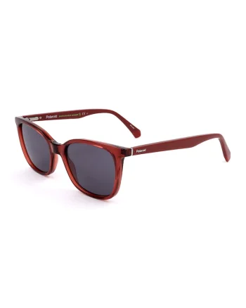 Ochelari de soare unisex patrati polarizati, Rosu inchis