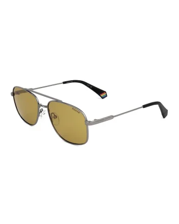 Ochelari de soare aviator polarizate, Negru/Argintiu inchis