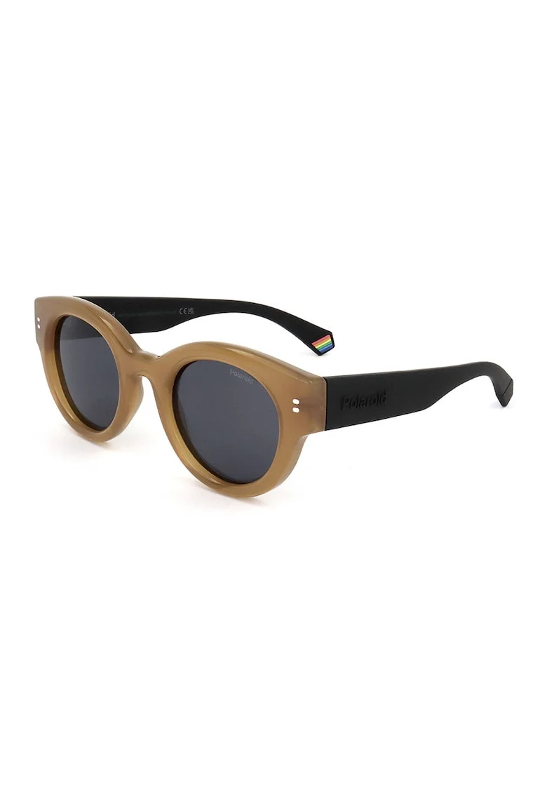 Ochelari de soare unisex polarizati, Negru/Maro pamantiu