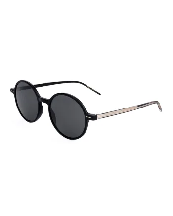Ochelari de soare rotunzi cu lentile uni, Negru/Nude rose