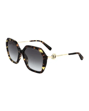 Ochelari de soare hexagonali cu lentile polarizate, Auriu/Negru