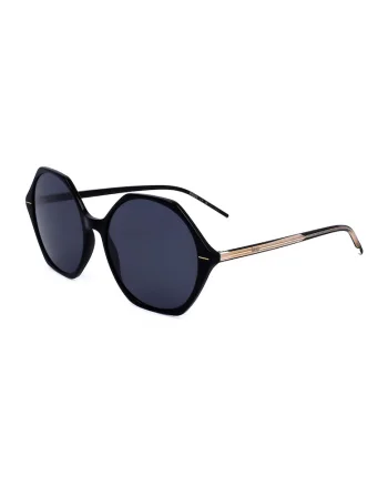 Ochelari de soare hexaonali, Negru/Maro camel