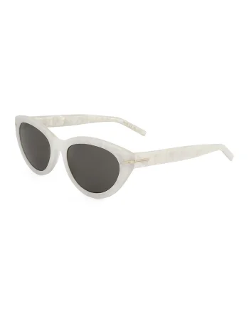 Ochelari de soare cat-eye cu aspect marmorat, Alb murdar
