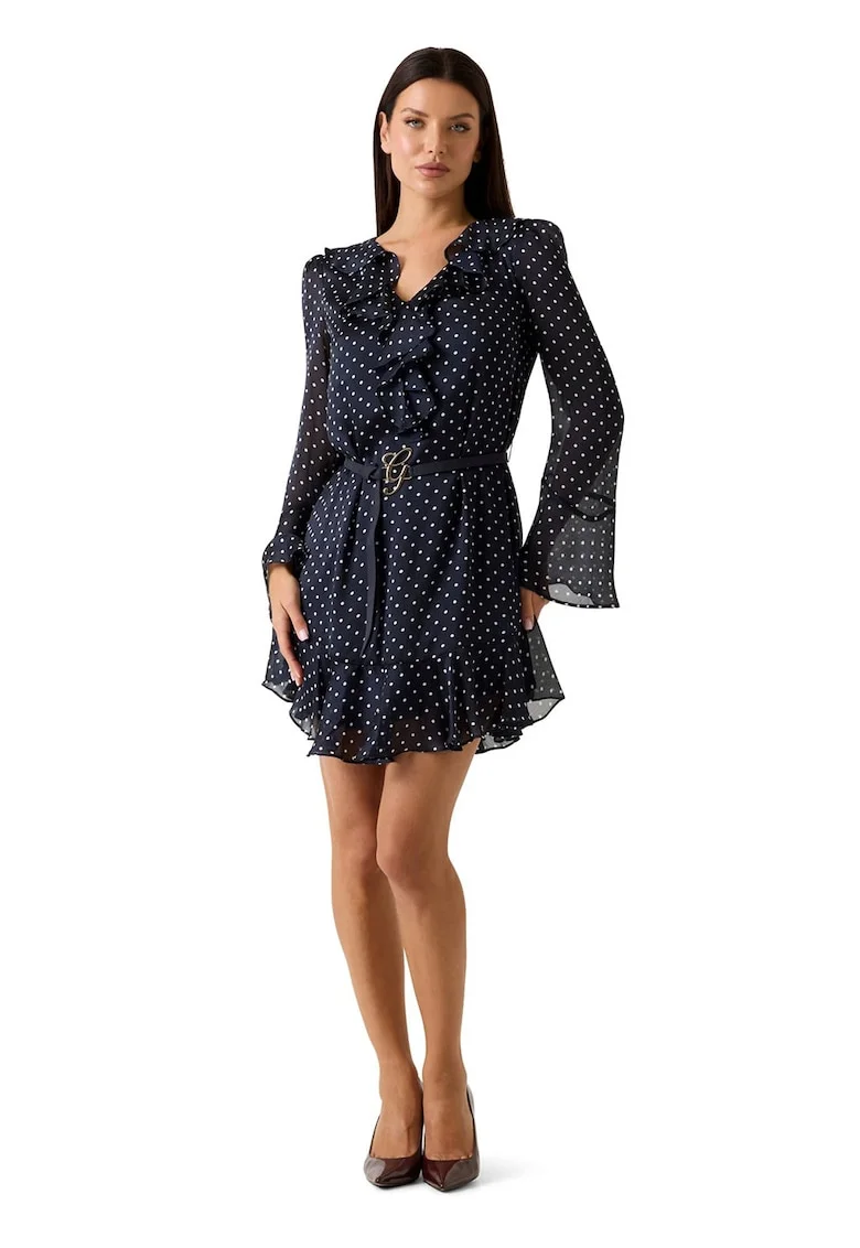 Rochie scurta cu buline, Albastru ultramarin