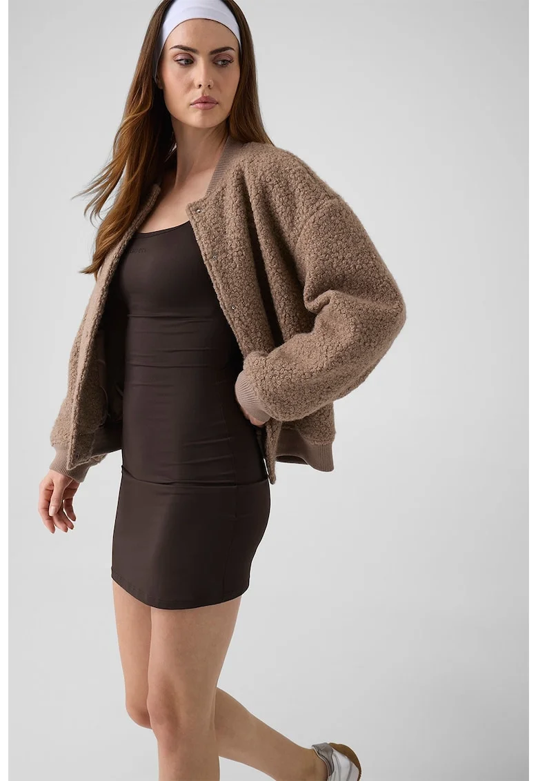 Rochie cambrata cu bretele late, Maro inchis