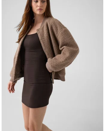 Rochie cambrata cu bretele late, Maro inchis