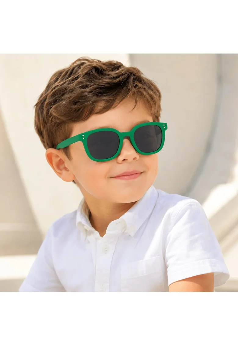 Ochelari de soare copii,  Forest Green, polarizati, protectie UV, rama flexibila, 5-12 ani