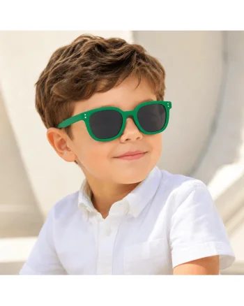 Ochelari de soare copii,  Forest Green, polarizati, protectie UV, rama flexibila, 5-12 ani