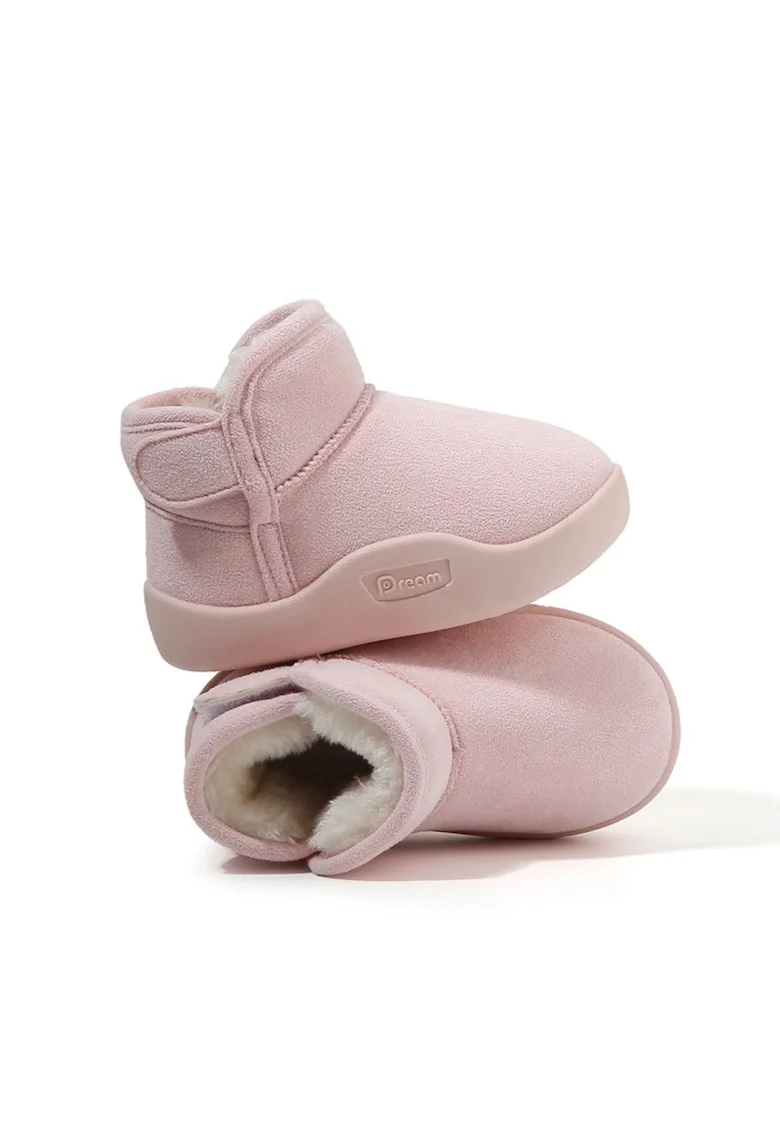 Ghetute de iarna,  talpa flexibila pentru primii pasi, interior imblanit, inchidere velcro, Roz