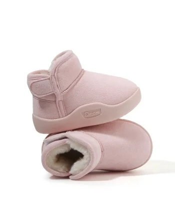 Ghetute de iarna,  talpa flexibila pentru primii pasi, interior imblanit, inchidere velcro, Roz
