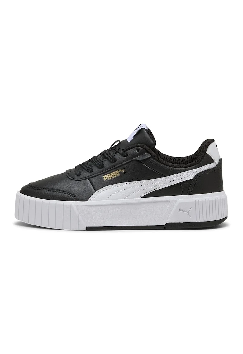 Pantofi sport Carina Mia Jr cu insertii de piele, Alb/Negru