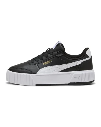 Pantofi sport Carina Mia Jr cu insertii de piele, Alb/Negru