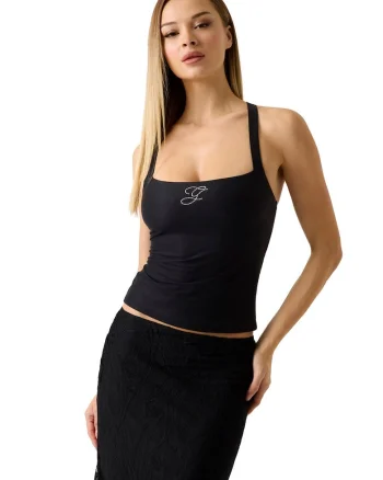 Top cu strasuri, Negru