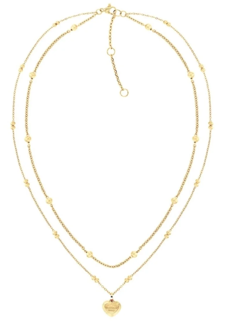 Colier  Woman’s dublu cu inima 2781010, Auriu