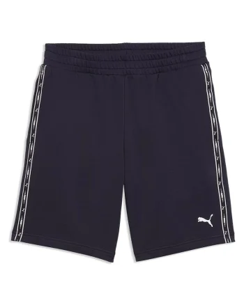 Pantaloni scurti cu benzi logo si talie elastica, Bleumarin
