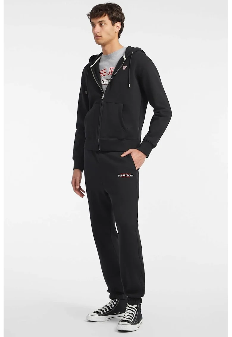Pantaloni de trening din amestec de bumbac, Negru