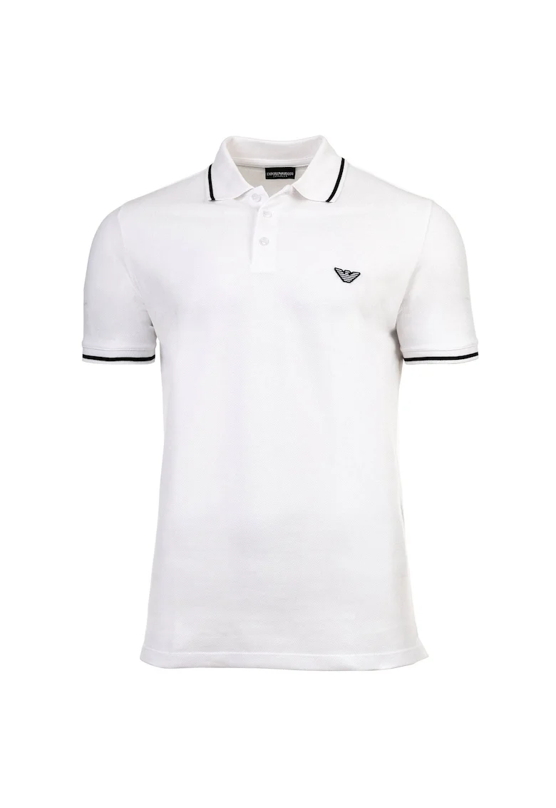 Tricou polo din pique Essential, Alb