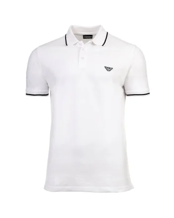 Tricou polo din pique Essential, Alb