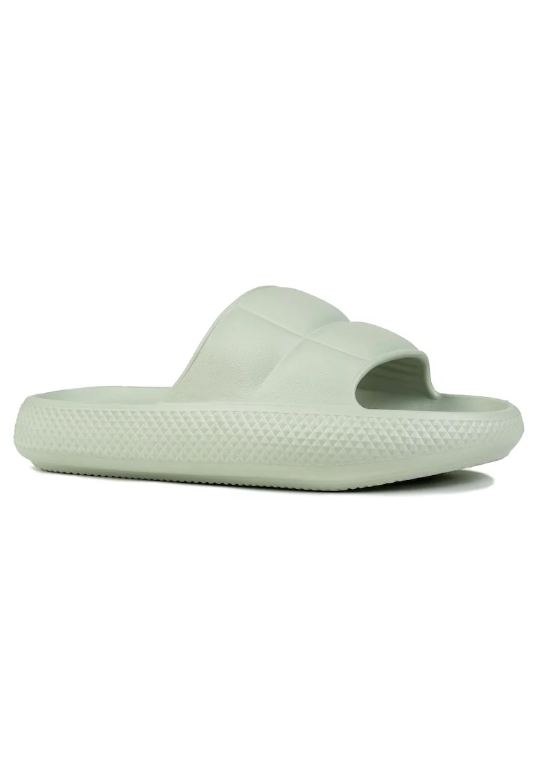 Papuci dama  Maya Slider, confort sporit, verde, sintetic