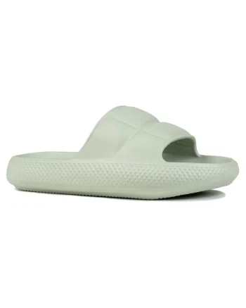 Papuci dama  Maya Slider, confort sporit, verde, sintetic