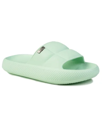 Papuci dama  Maya Slider, confortabili, verzi, sintetic