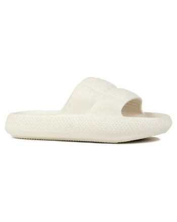 Papuci dama  MAYA SLIDER, crem, sintetic