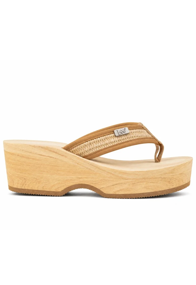 Slapi dama  casual, maro, material sintetic