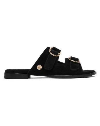 Papuci dama, negru, piele naturala, Negru