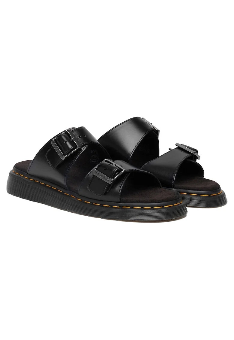 Slapi  DM31570001, piele naturala, negru, plata