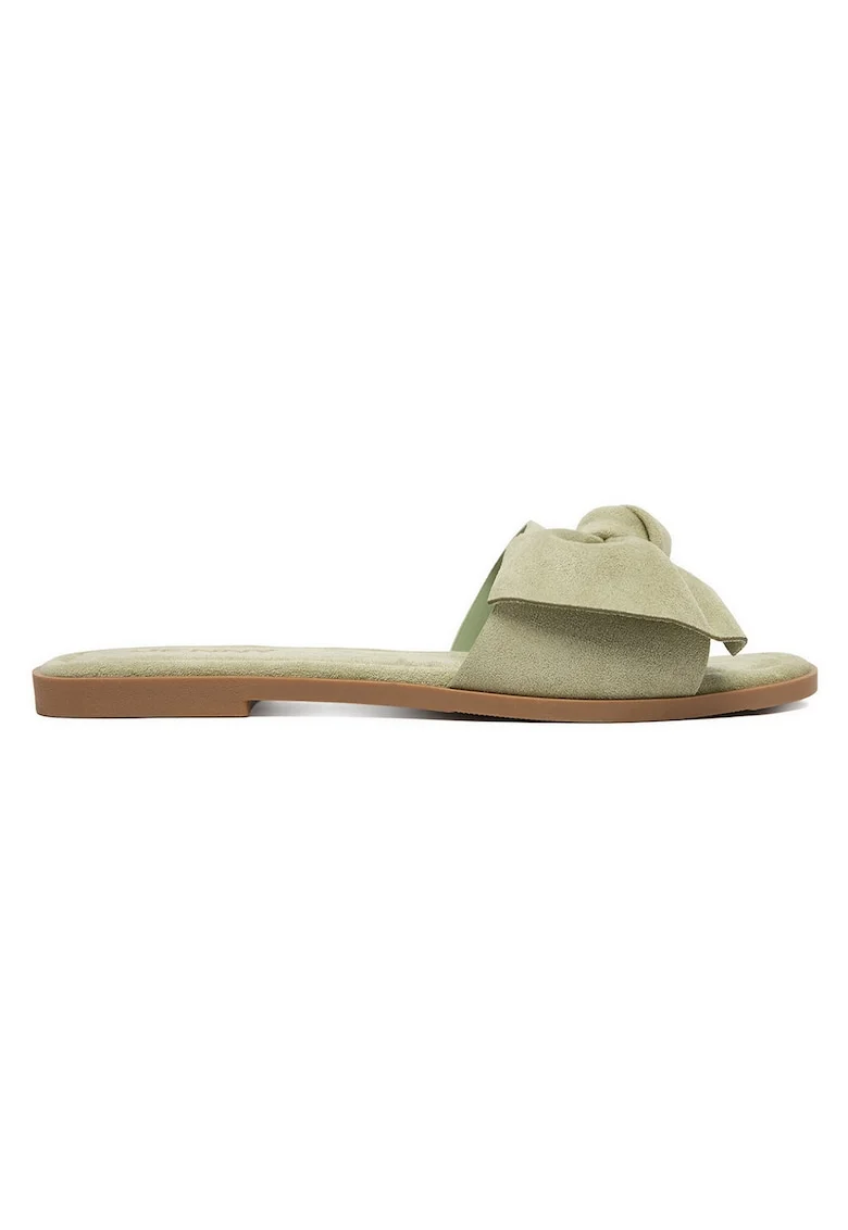 Slapi dama  verzi, textil, design minimalist, cu funda