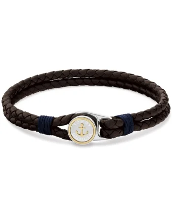 Bratara  Men’S Collection piele 2790692, Maro, Argintiu