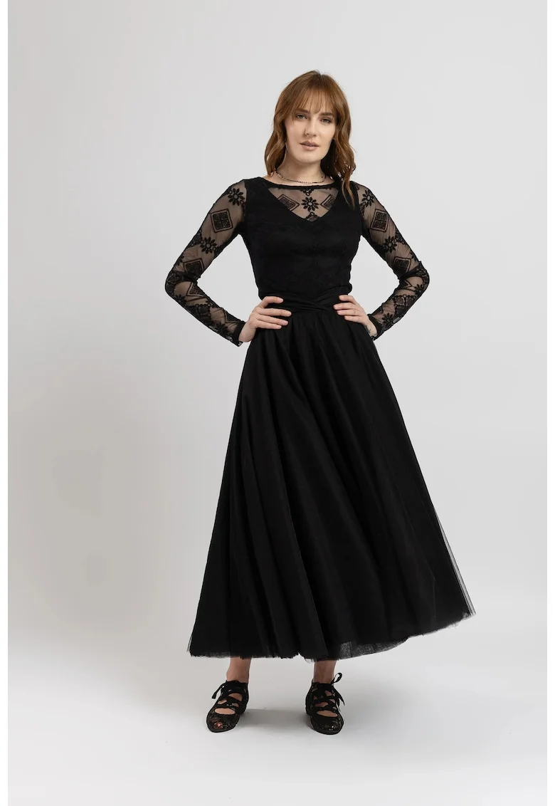 Fusta midi din tulle