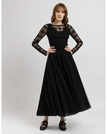 Fusta midi din tulle