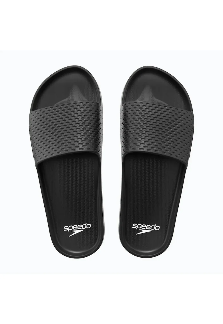Papuci barbati,  Sintetic, Negru, Negru