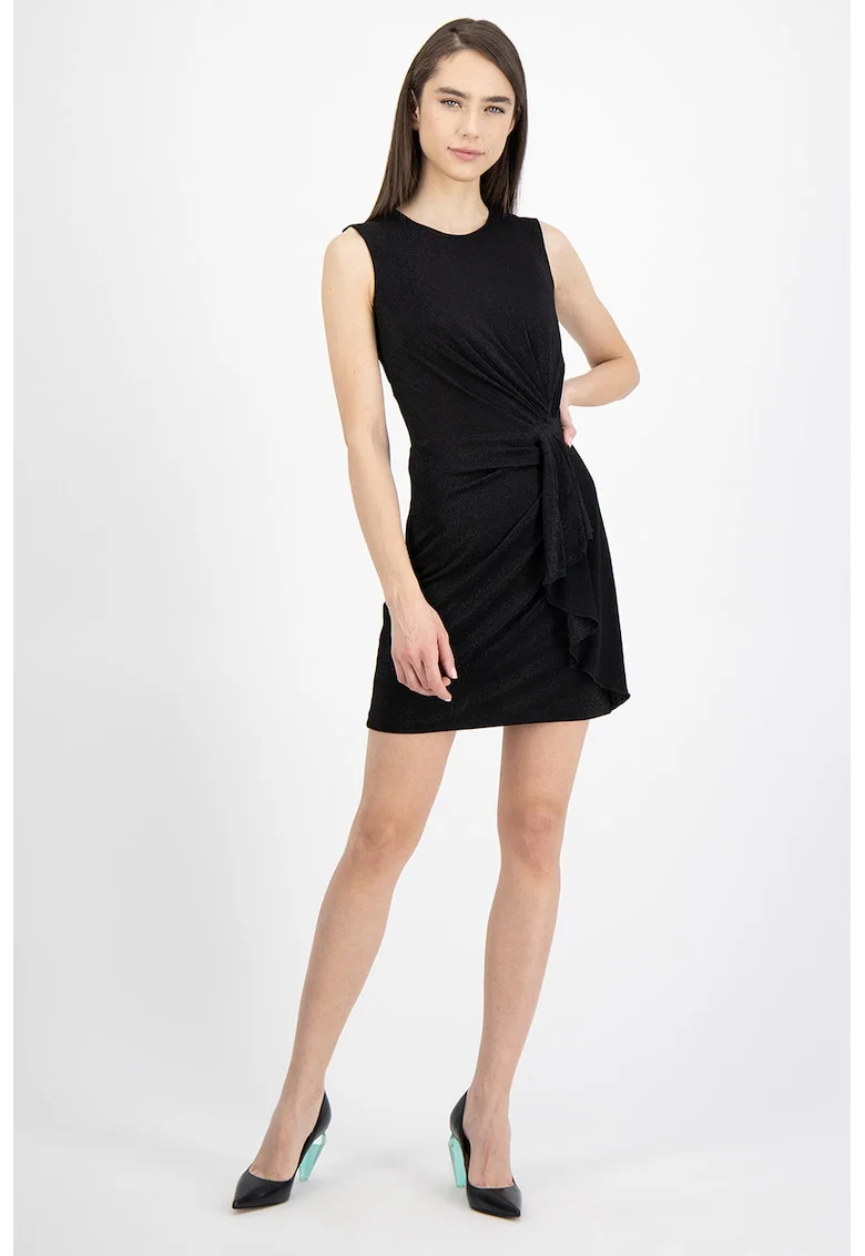 Rochie mini cu drapaj frontal Federal, Negru